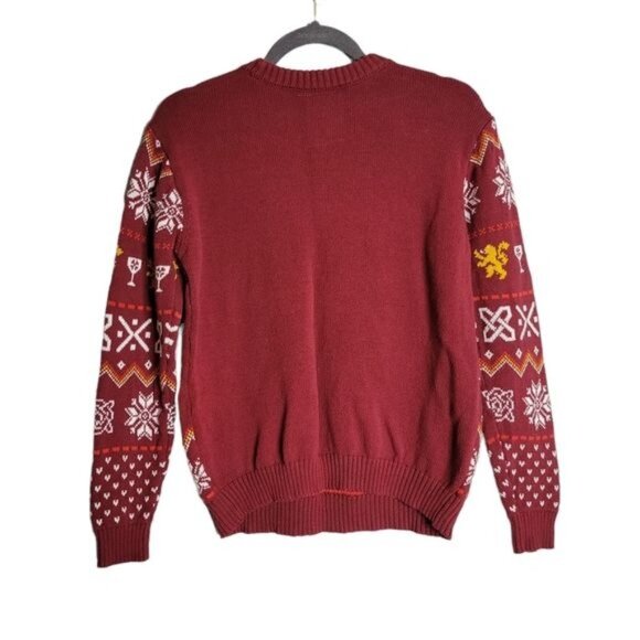 GOT Game of Thrones I Drink and I Know Things Christmas Sweater Maroon Gold Ugly - Picture 2 of 4